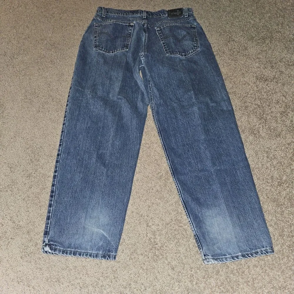 Vintage Levis Silver Tab Jeans Mens 38x32 Blue Baggy Fit Y2K 90s